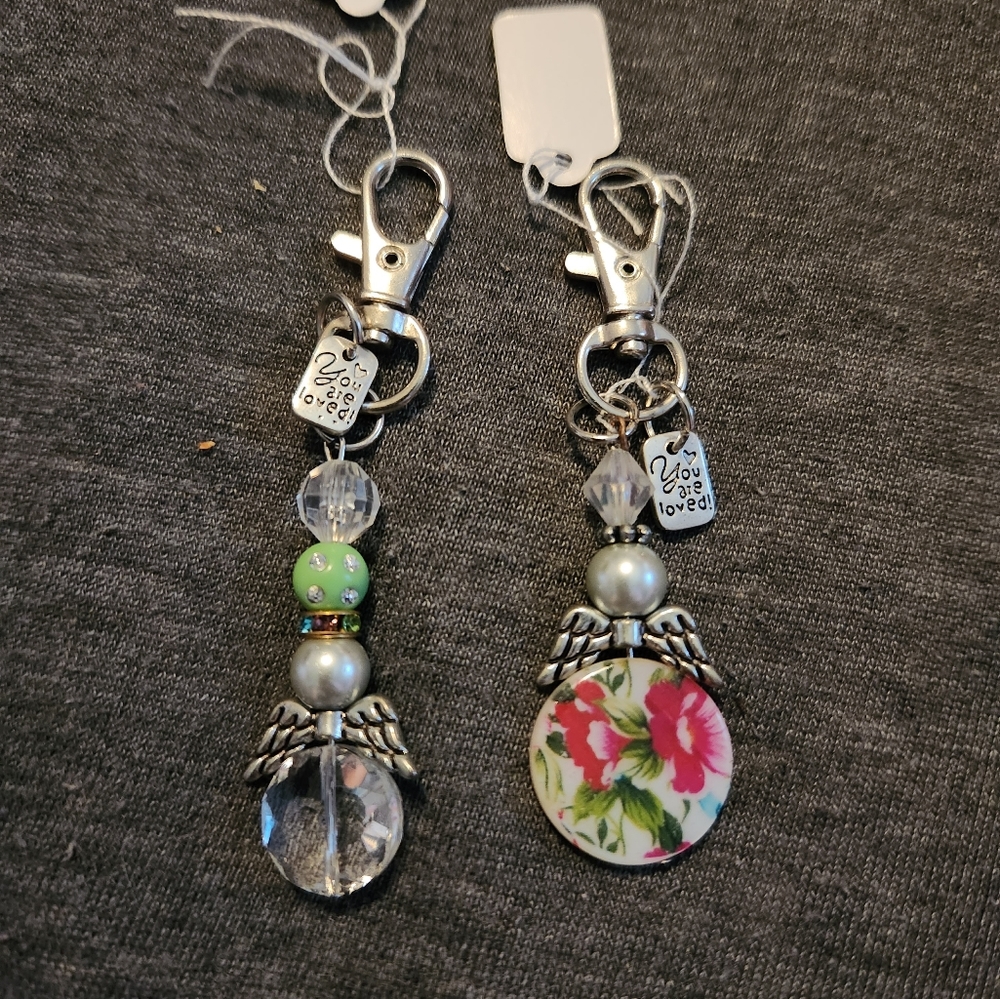 Lot of 2 Handmade Angel Keychains